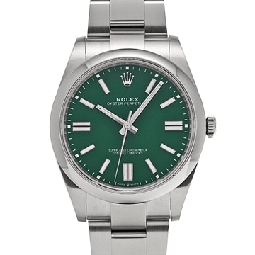 ロレックス オイスターパーペチュアル 41 124300 グリーン メンズ 時計 【中古】【wristwatch】