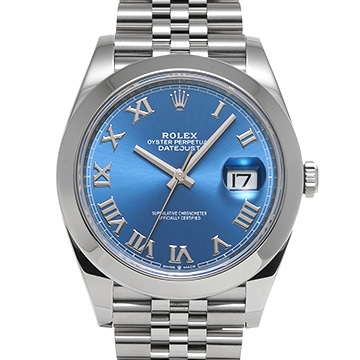 ロレックス デイトジャスト 41 126300 ブライトブルー メンズ 時計 【中古】【wristwatch】