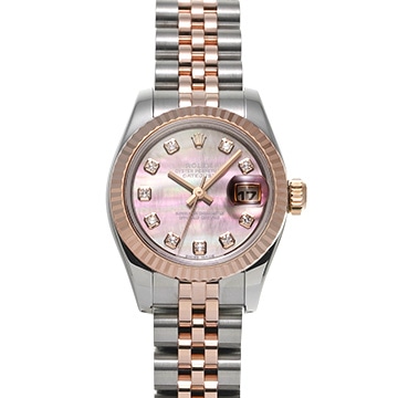 ロレックス レディ デイトジャスト 26 179171NG ピンクシェル/ダイヤモンド レディース 時計 【中古】【wristwatch】