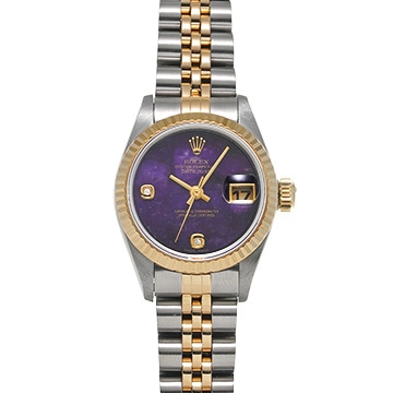 ロレックス デイトジャスト 69173 パープル/スギライト/ダイヤモンド レディース 時計 【中古】【wristwatch】