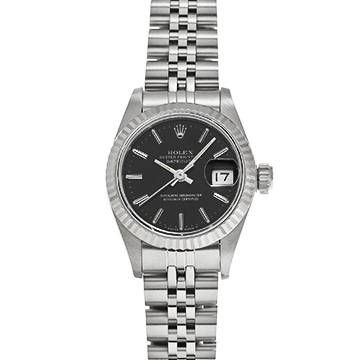 ロレックス デイトジャスト 69174 ブラック レディース 時計 【中古】【wristwatch】
