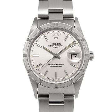 ロレックス オイスターパーペチュアル デイト 15210 シルバー メンズ 時計 【中古】【wristwatch】