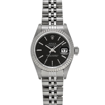 ロレックス デイトジャスト 69174 ブラック レディース 時計 【中古】【wristwatch】