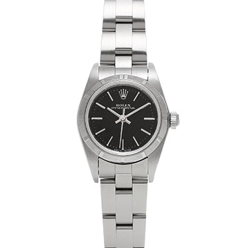 ロレックス オイスターパーペチュアル 76030 ブラック レディース 時計 【中古】【wristwatch】