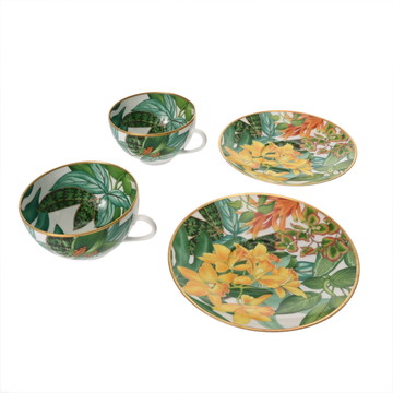 エルメス モーニングカップ＆ソーサ― パシフォリア セット マルチカラー ポーセリン ユニセックス 【未使用】【other】