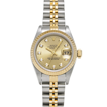 ロレックス デイトジャスト 69173G シャンパン/ダイヤモンド レディース 時計 【中古】【wristwatch】
