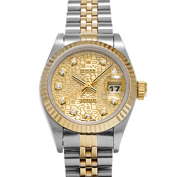 ロレックス デイトジャスト 69173G シャンパンコンピュータ/ダイヤモンド レディース 時計 【中古】【wristwatch】