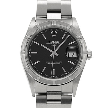 ロレックス オイスターパーペチュアル デイト 15210 ブラック メンズ 時計 【中古】【wristwatch】