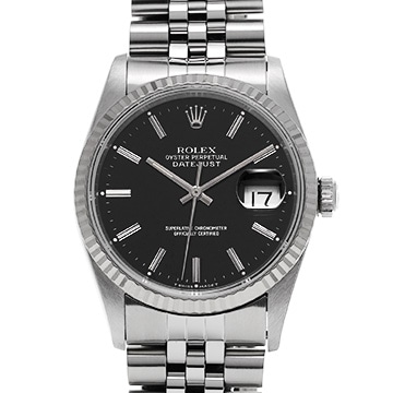 ロレックス デイトジャスト 16234 ブラック メンズ 時計 【中古】【wristwatch】