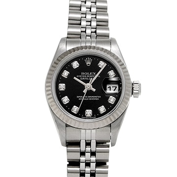 ロレックス デイトジャスト 79174G ブラック/ダイヤモンド レディース 時計 【中古】【wristwatch】