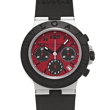 ブルガリ アルミニウム クロノグラフ ドゥカティ BB40ATCH レッド/ブラック メンズ 時計 【中古】【wristwatch】