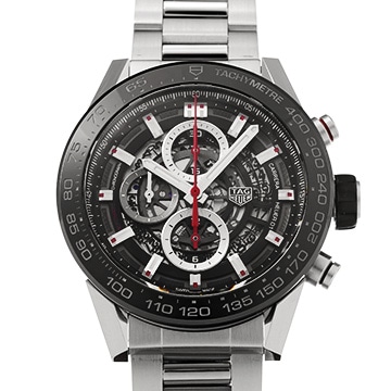 タグ ホイヤー カレラ キャリバーホイヤー01 クロノグラフ CAR2A1W.BA0703 スケルトン メンズ 時計 【中古】【wristwatch】