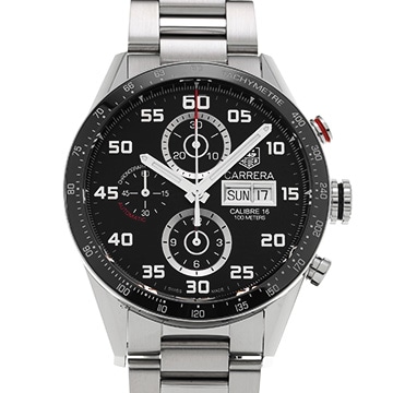 タグ ホイヤー カレラ キャリバー16 クロノグラフ デイデイト CV2A1R.BA0799 ブラック メンズ 時計 【中古】【wristwatch】