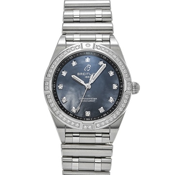 ブライトリング クロノマット 28 A72310531G1A1 ブルーシェル/ダイヤモンド レディース 時計 【中古】【wristwatch】
