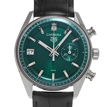 タグ ホイヤー カレラ クロノグラフ CBS2211.FC6545 グリーン メンズ 時計 【中古】【wristwatch】