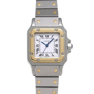 カルティエ サントス ガルベ SM 82036283 ホワイト レディース 時計 【中古】【wristwatch】