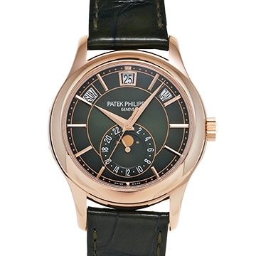 パテック フィリップ コンプリケーション アニュアルカレンダー ムーンフェイズ 5205R-011 オリーブグリーン メンズ 時計 【中古】【wristwatch】