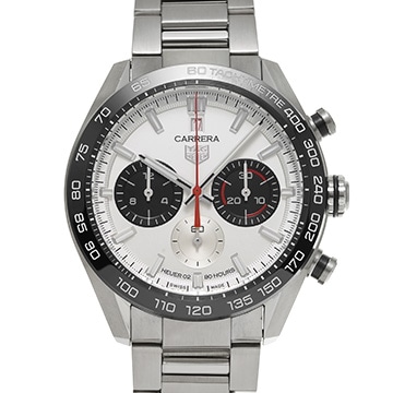 タグ ホイヤー カレラ キャリバーホイヤー02 スポーツ クロノグラフ 160th CBN2A1D.BA0643 シルバー/ブラック メンズ 時計 【中古】【wristwatch】