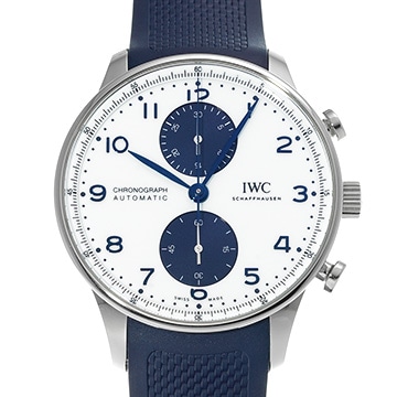 IWC ポルトギーゼ クロノグラフ IW371620 ホワイト/ブルー メンズ 時計 【中古】【wristwatch】