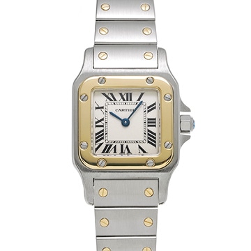 カルティエ サントス ガルベ SM W20012C4 アイボリー レディース 時計 【中古】【wristwatch】