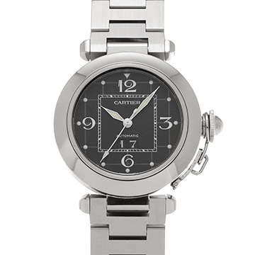 カルティエ パシャC ビッグデイト W31053M7 ブラック ユニセックス 時計 【中古】【wristwatch】