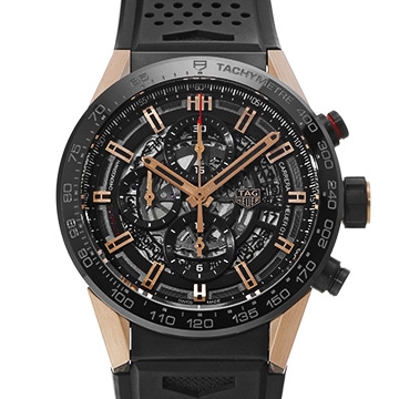 タグ ホイヤー カレラ キャリバーホイヤー01 クロノグラフ CAR205A.FT6087 ブラック メンズ 時計 【中古】【wristwatch】