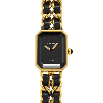 シャネル プルミエール L H0001 ブラック レディース 時計 【中古】【wristwatch】