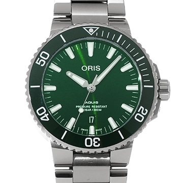 オリス アクイス デイト 01 733 7730 4157 グリーン メンズ 時計 【中古】【wristwatch】