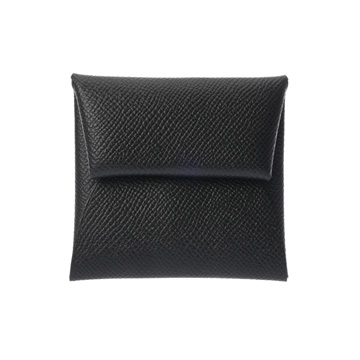 エルメス バスティア ブラック/シルバー金具 ヴォーエプソン ユニセックス 財布 【未使用】【purse】