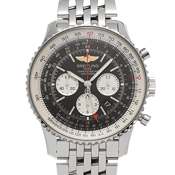 ブライトリング ナビタイマー GMT AB044121/BD24 ブラック/シルバー メンズ 時計 【中古】【wristwatch】