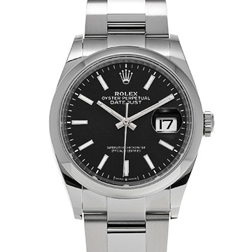 ロレックス デイトジャスト 36 126200 ブライトブラック メンズ 時計 【中古】【wristwatch】