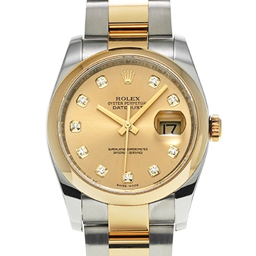 ロレックス デイトジャスト 36 116203G シャンパン/ダイヤモンド メンズ 時計 【中古】【wristwatch】