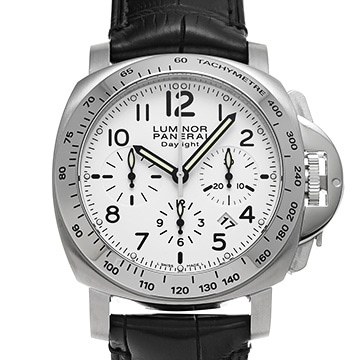パネライ ルミノール クロノグラフ デイライト PAM00188 ホワイト メンズ 時計 【中古】【wristwatch】