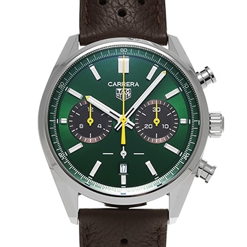 タグ ホイヤー カレラ クロノグラフ ヨーロッパ限定600本 CBN201K.FC6569 グリーン/グレー メンズ 時計 【中古】【wristwatch】