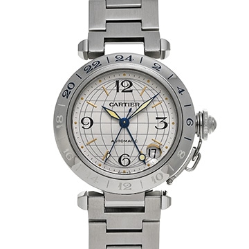 カルティエ パシャC メリディアン GMT W31029M7 シルバー ユニセックス 時計 【中古】【wristwatch】
