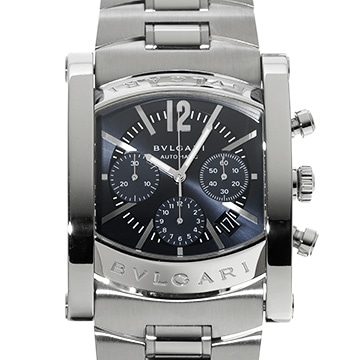 ブルガリ アショーマ クロノグラフ AA48SCH ブルーグレー メンズ 時計 【中古】【wristwatch】