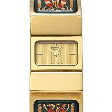 エルメス ロケ L01.201 シャンパン レディース 時計 【中古】【wristwatch】