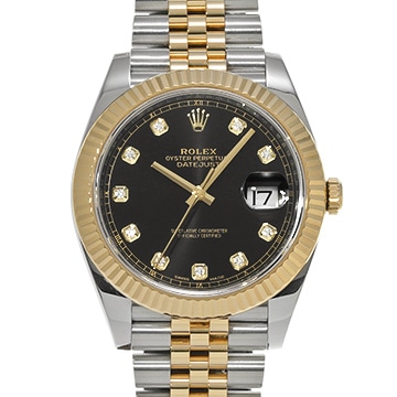 ロレックス デイトジャスト 41 126333G ブラック/ダイヤモンド メンズ 時計 【中古】【wristwatch】