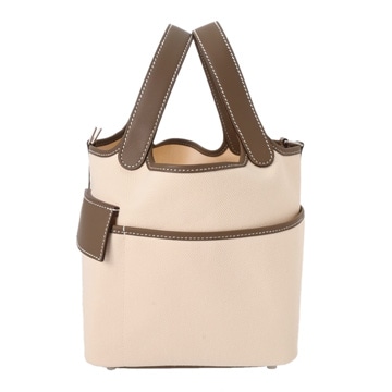 エルメス ピコタンロック PM カーゴ エクリュ/エトゥープ トワルゴエラン/ヴォースイフト レディース バッグ 【中古】【bag】