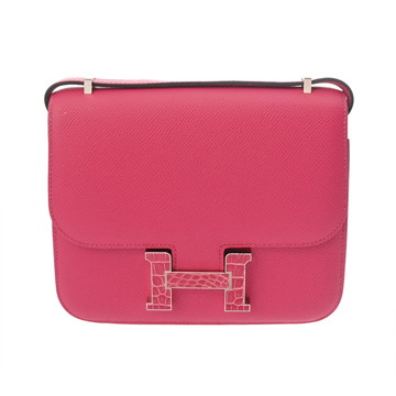 エルメス コンスタンス3 18 ローズメキシコ ヴォーエプソン/アリゲーター レディース バッグ 【中古】【bag】