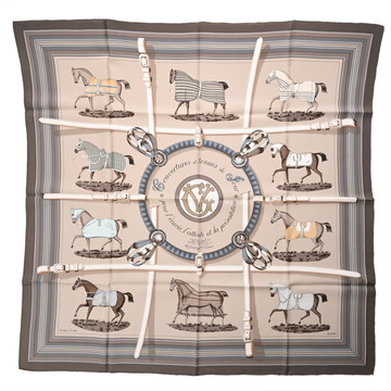 エルメス カレ90 COUVERTURES ET TENUES DE JOUR  マルチカラー シルク100％ レディース 【中古】【other】