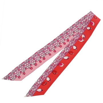 エルメス ツイリー PARURES DES MAHARAJAS ピンク/レッド 063254S シルク100％ レディース 【未使用】【other】