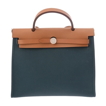 エルメス エールバッグ ジップ PM ブルートンペット/ナチュラル トワルオフィシエ/ヴァッシュハンター レディース バッグ 【中古】【bag】