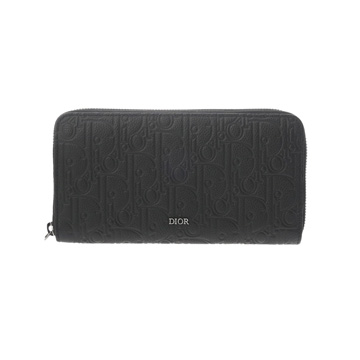 ディオール ロングジップ ウォレット ブラック 2ESBC252FLG_H00N ディオールグラビティレザー レディース 財布 【中古】【purse】