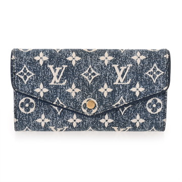 ルイ ヴィトン モノグラムジャガードデニム ポルトフォイユ・サラ マリーヌ M81183 ジャカード織りモノグラムデニム ユニセックス 財布 【中古】【purse】