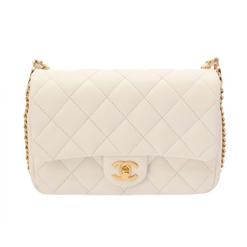 シャネル マトラッセ ミニ フラップバッグ  ホワイト AS3757 グレインドカーフスキン レディース バッグ 【中古】【bag】