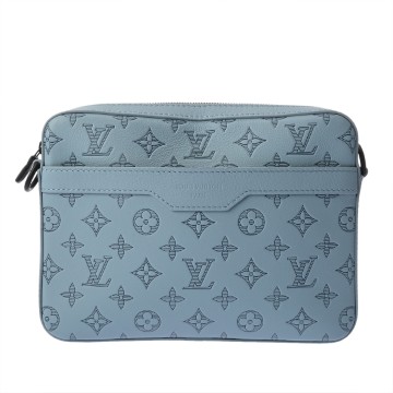 ルイ ヴィトン モノグラムシャドウ トリオ メッセンジャー スカイブルー M14781 レザー メンズ バッグ 【中古】【bag】