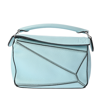 ロエベ パズルバッグ ミニ ライトブルー 322.45.U95 ソフトグレインカーフ レディース バッグ 【中古】【bag】