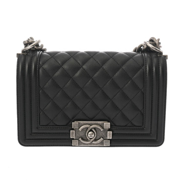 シャネル ボーイシャネル チェーンショルダー 20cm ブラック A67085 グレインドカーフスキン レディース バッグ 【中古】【bag】