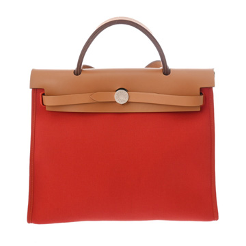 エルメス エールバッグ ジップ PM 2WAY レッド/ゴールド トワルミリタリー/ヴァッシュハンター ユニセックス バッグ 【中古】【bag】